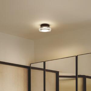MARSET LED лампа за външна стена Roc, Ø 17 cm, черна/прозрачна, Затъмняване, Черен, Алуминий, Дизайн