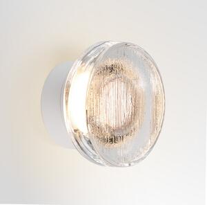 MARSET LED лампа за външна стена Roc, Ø 17 cm, бяла/прозрачна, Затъмняване, Бял, Алуминий, Дизайн