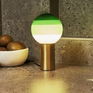 MARSET Настолна лампа Dipping Light M, зелена/месинг, Затъмняване, Зелен, Дневна/трапезария, Стъкло, Дизайн
