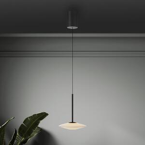 Paul Neuhaus LED висяща лампа Elipsa, 1-светлинна, бяла/черна, Затъмняване, Черен, Дневна/трапезария, Стъкло