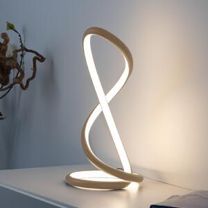 Paul Neuhaus LED настолна лампа Twist на Neuhaus, цвят пясък, височина 42 cm, Затъмняване, Бежов, спалня, Алуминий, Модерен