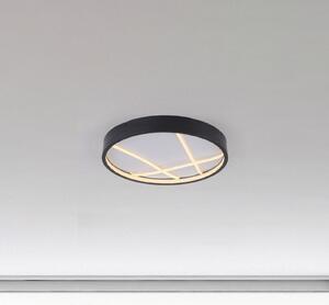 JUST LIGHT. GmbH LED таванска лампа Mikado, Ø 40 cm, черна, Затъмняване, Черен, Дневна/трапезария, Метал, Модерен