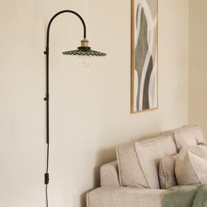 Globen Lighting стенна лампа COBBLER, зелена, височина 75 cm, стъкло, Черен, Дневна/трапезария, Стъкло, Дизайн