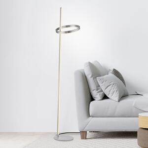 JUST LIGHT. GmbH LED стояща лампа Ritus сребро желязо димер 3000 K, Затъмняване, Металик, Дневна/трапезария, Метал, Модерен