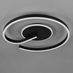 Reality Leuchten LED плафон Calle, черен, Ø 50 cm, CCT, с регулиране на яркостта, Затъмняване, Черен, Дневна/трапезария, Метал, Модерен