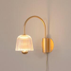Nuura Aps LED стенна лампа Asteea, ширина 16 cm, цвят месинг/прозрачна, Затъмняване, Злато / месинг, Дневна/трапезария, Метал, Скандинавски