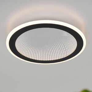 Reality Leuchten LED плафон Glace, черен, CCT, димируем, метал, Затъмняване, Черен, Дневна/трапезария, Метал, Модерен