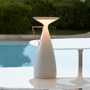 Kartell LED акумулаторна настолна лампа Camomille, бяла, височина 24 cm, Затъмняване, Бял, Дневна/трапезария, Пластмаса, Дизайн