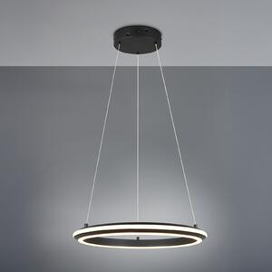 Trio Lighting LED висяща лампа Amador, Ø 45 cm, матово черно, метал, CCT, Затъмняване, Черен, Дневна/трапезария, Метал, Модерен