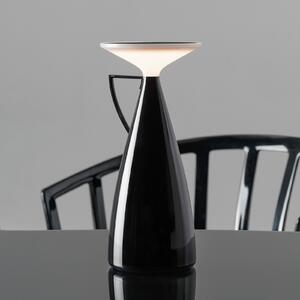 Kartell LED акумулаторна настолна лампа Camomille, черна, височина 24 cm, Затъмняване, Черен, Дневна/трапезария, Пластмаса, Дизайн