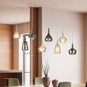 Trio Lighting Висяща лампа Aldea, дължина 115 cm, бяло/кехлибарено/хромирано стъкло, 8-крилна., Затъмняване, Бежов, Дневна/трапезария, Стъкло