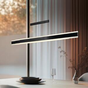 Trio Lighting LED висяща лампа Arcola черна, дължина 152 cm сензорен димер, CCT, Затъмняване, Черен, Дневна/трапезария, Метал, Модерен