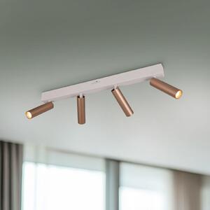 Trio Lighting LED тавански прожектор Ambala, дължина 65 cm, сив/кафяв, 4-крилен., Затъмняване, Кафяв / ръждив, Дневна/трапезария, Метал, Модерен