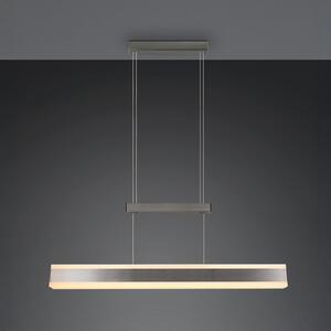 Trio Lighting LED висяща лампа Arcola, никелов цвят, 152 cm, CCT сензорен димер, Затъмняване, Металик, Дневна/трапезария, Метал, Модерен