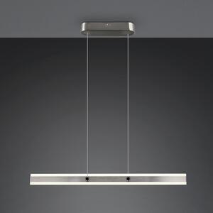 Trio Lighting LED висяща лампа Arcola, никелово покритие, дължина 115 cm CCT 2-flg., Затъмняване, Металик, Дневна/трапезария, Метал, Модерен