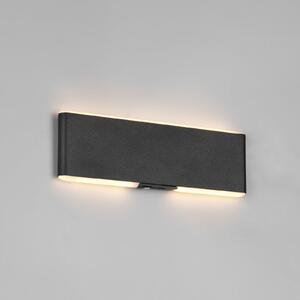 Trio Lighting LED акумулаторна стенна лампа Conchita, ширина 22 cm, черна, метал, Затъмняване, Черен, Дневна/трапезария, Метал, Модерен