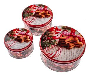 Метални кутии за сладкиши в комплект 3 бр. Christmas – Dakls
