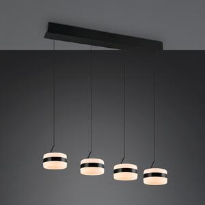 Trio Lighting LED висяща лампа Dios, черна, дължина 85 cm, CCT, 4-светилна., Затъмняване, Черен, Дневна/трапезария, Метал, Модерен