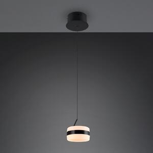 Trio Lighting LED висяща лампа Dios, черна, Ø 15 cm, метал, CCT, Затъмняване, Черен, Дневна/трапезария, Метал, Модерен