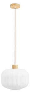 Бяло висящо осветително тяло със стъклен абажур ø 30 cm Argalo – House Nordic