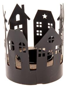 Метален свещник с коледен мотив Houses – Dakls