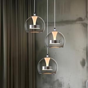 Trio Lighting LED висяща лампа Flynt, Ø 42 cm, хромирана, метална CCT 3-светлинна., Затъмняване, Металик, Дневна/трапезария, Метал, Модерен