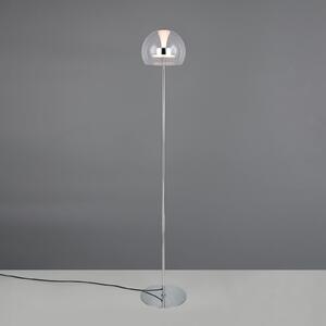 Trio Lighting LED стояща лампа Flynt, височина 130 cm, хромиран цвят, метал, CCT, Затъмняване, Металик, Дневна/трапезария, Метал, Модерен