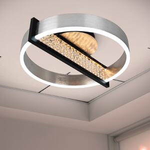Näve LED плафон Yvaris, сребрист, CCT, дистанционно управление, Затъмняване, Металик, Дневна/трапезария, Алуминий, Модерен