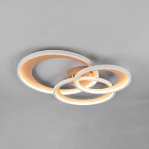 Trio Lighting LED плафон Granada, кафяв, дължина 71 cm, метал, CCT, Затъмняване, Кафяв / ръждив, Дневна/трапезария, Метал, Модерен