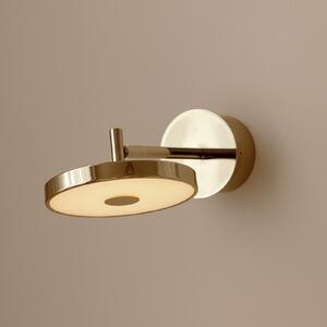 UMAGE LED стенна лампа Asteria SHORT HW, полиран месинг, 28 cm, Затъмняване, Злато / месинг, Дневна/трапезария, Метал, Дизайн, Стенна розетка отдолу