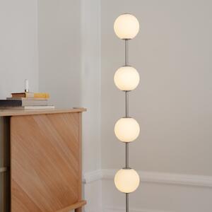 UMAGE LED стояща лампа Audrey, цвят стомана, височина 128 cm, 4-крилна., Затъмняване, Металик, Дневна/трапезария, Метал, Дизайн, Глобус