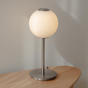 UMAGE LED настолна лампа Audrey, цвят стомана, височина 37 cm, Затъмняване, Металик, Дневна/трапезария, Метал, Дизайн, Глобус