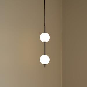 UMAGE LED висяща лампа Audrey, цвят стомана, 2-крилна, Ø 12 cm, Затъмняване, Металик, Дневна/трапезария, Метал, Дизайн, Глобус