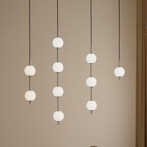 UMAGE LED висяща лампа Audrey, цвят стомана, 3-светлинна, Ø 12 cm, Затъмняване, Металик, Дневна/трапезария, Метал, Дизайн, Глобус