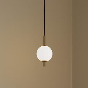 UMAGE LED висяща лампа Audrey, месингов цвят, 1-фар. Ø 12 cm, Затъмняване, Злато / месинг, Дневна/трапезария, Метал, Дизайн, Глобус