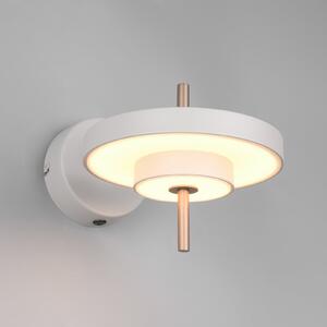 Trio Lighting LED стенна лампа Keaton, светло сива, Ø 20 cm, метал, CCT, Затъмняване, Сив, Дневна/трапезария, Метал