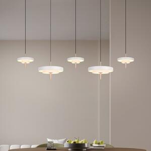 Trio Lighting LED висяща лампа Keaton, светло сива, дължина 140 cm, CCT, 5-лампова., Затъмняване, Сив, Дневна/трапезария, Метал
