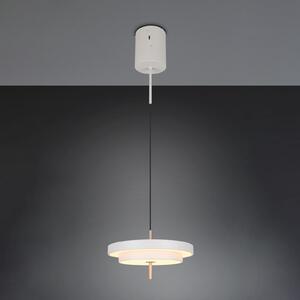Trio Lighting LED висяща лампа Keaton, светло сива, Ø 40 cm, метал, CCT, Затъмняване, Сив, Дневна/трапезария, Метал
