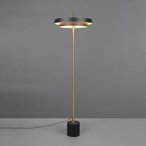 Trio Lighting LED стояща лампа Keaton, черно/златисто, височина 138 cm, CCT, Затъмняване, Черен, Дневна/трапезария, Метал