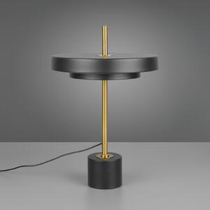 Trio Lighting LED настолна лампа Keaton, черна/златиста, височина 45 cm, CCT, Затъмняване, Черен, Дневна/трапезария, Метал