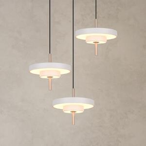 Trio Lighting LED висяща лампа Keaton, светлосива, Ø 45 cm, метал, CCT 3-flg., Затъмняване, Сив, Дневна/трапезария, Метал