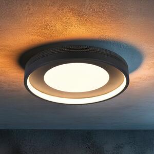 Trio Lighting LED таванска лампа Solea, матово черна, Ø 40 cm, пластмаса, Черен, Дневна/трапезария, Пластмаса, Модерен