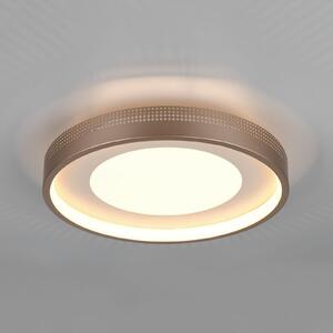 Trio Lighting LED плафон Solea, кафяв, Ø 40 cm, пластмаса, Кафяв / ръждив, Дневна/трапезария, Пластмаса, Модерен