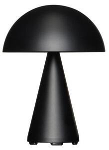 Hübsch HÜBSCH LED акумулаторна настолна лампа Mush, матово черна, височина 20 cm, Затъмняване, Черен, Метал, Модерен