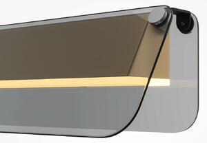 Maytoni LED стенна лампа FLAT, сива/месингова, ширина 30 cm, стъкло/метал, Злато / месинг, Дневна/трапезария, Метал, Модерен, Стенна ъглова
