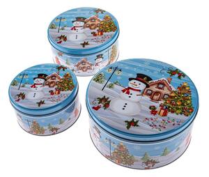 Метални кутии за сладкиши в комплект 3 бр. Snowman – Dakls