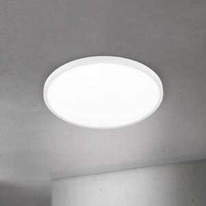 ORION LED таванска лампа Disc, бяла Ø 60 cm, CCT, метал/пластмаса, Затъмняване, Бял, Дневна/трапезария, Алуминий, Модерен