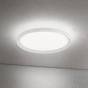 ORION LED таванска лампа Kant, Ø 40 cm, бяла, CCT, метал/пластмаса, Затъмняване, Бял, Дневна/трапезария, Алуминий, Модерен