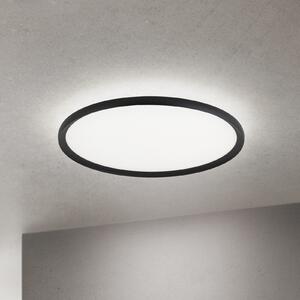 ORION LED таванска лампа Kant, Ø 60 cm, черна, CCT метал/пластмаса, Затъмняване, Черен, Дневна/трапезария, Алуминий, Модерен