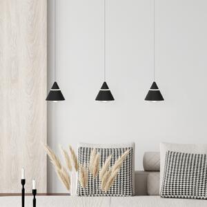 Trio Lighting LED висяща лампа Romeo, дължина 55 cm, черна, метал, 3-крилна., Черен, Дневна/трапезария, Метал, Модерен